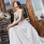 Charmant Gris Robe De Soirée 2019 Princesse V-Cou Perlage Paillettes Sans Manches Dos Nu Train De Balayage Robe De Ceremonie