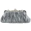 Klassieke Elegante Zilveren Handtassen Gestreept Kralen Rhinestone Velour Huwelijk Feest Accessoires 2019