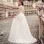 Chic / Beautiful Champagne Wedding Dresses 2019 A-Line / Princess Off-The-Shoulder Star Beading Lace Flower Short Sleeve Backless Floor-Length / Long