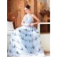 Charming Sky Blue Evening Dresses  2019 A-Line / Princess Spaghetti Straps Butterfly Appliques Sleeveless Backless Floor-Length / Long Formal Dresses