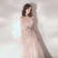 Élégant Rougissant Rose Robe De Soirée 2019 Princesse Volants Bustier En Dentelle Fleur Sans Manches Dos Nu Longueur Cheville Robe De Ceremonie