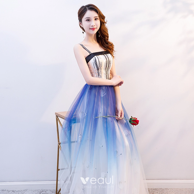Color A-line Long Prom Dresses 2019, Elegant Evening Gowns Color A-line Long Prom Dresses 2019, Elegant Evening Gowns