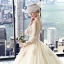 Luxe Champagne Robe De Mariée 2019 Princesse V-Cou Perlage Paillettes En Dentelle Fleur 3/4 Manches Dos Nu Cathedral Train