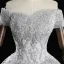 Elegant Grey Prom Dresses 2019 A-Line / Princess Off-The-Shoulder Pearl Lace Flower Short Sleeve Backless Floor-Length / Long Formal Dresses