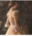 High-end Champagne Wedding Dresses 2019 A-Line / Princess High Neck Beading Sequins Lace Flower Short Sleeve Tassel Backless Cathedral Train