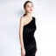 Chic / Beautiful Black Evening Dresses  2019 Trumpet / Mermaid Suede One-Shoulder Sleeveless Backless Floor-Length / Long Formal Dresses
