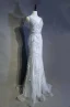 High End Silber Abendkleider 2019 Meerjungfrau V-Ausschnitt Handgefertigt Perlenstickerei Kristall Perle Strass Ärmellos Rückenfreies Sweep / Pinsel Zug Festliche Kleider
