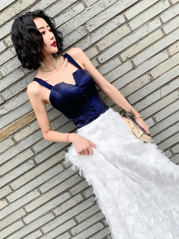 Chic / Belle Ivoire Robe De Soirée 2019 Princesse Bretelles Spaghetti Sans Manches Dos Nu Gland Longue Robe De Ceremonie