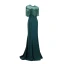 Vintage / Retro Dark Green Prom Dresses 2019 Trumpet / Mermaid Scoop Neck Handmade  Beading Tassel Sequins Short Sleeve Backless Sweep Train Formal Dresses