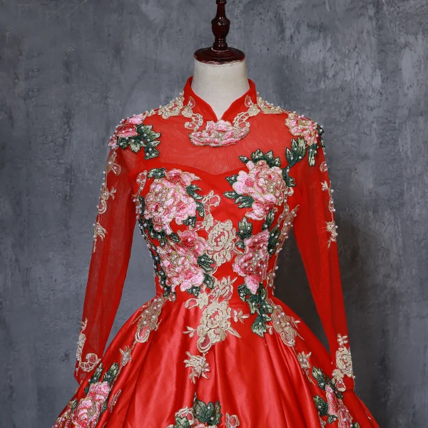 Red Sweet Vintage Chinese Dress
