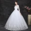 Classy White Pregnant Wedding Dresses 2019 Ball Gown Scoop Neck Appliques Lace 1/2 Sleeves Backless Floor-Length / Long