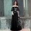Chic / Beautiful Grey Evening Dresses  2019 A-Line / Princess Off-The-Shoulder Lace Flower Bow Short Sleeve Backless Floor-Length / Long Formal Dresses