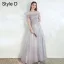 Modest / Simple Grey Bridesmaid Dresses 2021 A-Line / Princess Square Neckline Beading Lace Flower Short Sleeve Backless Floor-Length / Long Wedding Party Dresses