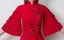 Chinese style Vintage / Retro Burgundy Evening Dresses  2019 A-Line / Princess High Neck 3D Lace Pearl Appliques Bell sleeves Floor-Length / Long Formal Dresses