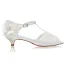Elegante Ivory / Creme Perle Spitze Blumen Satin Brautschuhe 2021 3 cm Low Heel Stilettos Peeptoes Hochzeit Hochhackige