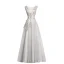 Chic / Belle Gris Robe De Soirée 2019 Princesse Sans Manches Perlage Faux Diamant En Dentelle Fleur Encolure Dégagée Dos Nu Longue Robe De Ceremonie
