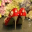 Charming Red Wedding Shoes 2019 Leather Pearl Rhinestone 10 cm Stiletto Heels Pointed Toe Wedding Pumps