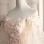 Chic / Beautiful Champagne Prom Dresses 2019 A-Line / Princess Off-The-Shoulder Lace Flower Appliques Pearl Sequins 1/2 Sleeves Backless Floor-Length / Long Formal Dresses