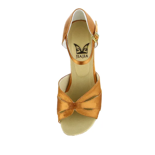 Vintage / Retro Bronze Prom Latin Dance Shoes 2021 7 cm Stiletto Heels Open / Peep Toe Womens Sandals High Heels