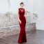 Chic / Beautiful Dark Green Evening Dresses  2019 Trumpet / Mermaid High Neck Beading Sleeveless Backless Floor-Length / Long Formal Dresses
