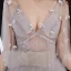 Élégant Gris Robe De Soirée 2019 Princesse V-Cou Noeud En Dentelle Fleur 1/2 Manches Dos Nu Longue Robe De Ceremonie