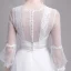 Modest / Simple White Beach Wedding Dresses 2019 A-Line / Princess Scoop Neck Pearl Lace Flower 3/4 Sleeve Floor-Length / Long