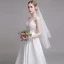 Edles Weiß Strand Brautkleider / Hochzeitskleider 2019 A Linie Rundhalsausschnitt Perle Spitze Blumen Ärmellos Rückenfreies Sweep / Pinsel Zug