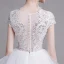 Haut de Gamme Blanche Robe De Mariée 2019 Princesse Encolure Dégagée Fait main Perlage Perle En Dentelle Fleur Paillettes Manches Courtes Volants en Cascade Tribunal Train