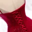 Charmant Bordeaux Robe De Soirée 2019 Princesse Bretelles Spaghetti Cristal En Dentelle Fleur Faux Diamant Sans Manches Dos Nu Longue Robe De Ceremonie