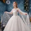Charmant Ivoire Robe De Mariée 2019 Princesse V-Cou Perlage Paillettes Appliques Perle En Dentelle Fleur Sans Manches Dos Nu Watteau Train