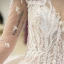 Elegant Champagne Wedding Dresses 2018 Ball Gown Lace Appliques Beading Scoop Neck Backless 3/4 Sleeve Royal Train Wedding