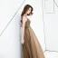 Chic / Belle Marron Robe De Soirée 2019 Princesse Bretelles Spaghetti Sans Manches Dos Nu Longue Robe De Ceremonie