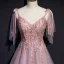 Charmant Rougissant Rose Robe De Soirée 2019 Princesse Bretelles Spaghetti Noeud Perlage En Dentelle Fleur Sans Manches Dos Nu Longue Robe De Ceremonie