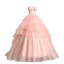 Stilig Rødmende Rosa Ballkjoler 2019 Ballkjole Kjæreste Blonder Blomst Uten Ermer Ryggløse Gripende Ruffles Feie Tog Formelle Kjoler