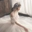 Charmant Champagner Brautkleider / Hochzeitskleider 2019 A Linie Spaghettiträger Perlenstickerei Pailletten Spitze Blumen Kurze Ärmel Rückenfreies Kathedrale Schleppe