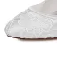 Modest / Simple Ivory Satin Wedding Shoes 2021 Lace Flower Wedding 7 cm Stiletto Heels Pointed Toe Pumps High Heels