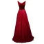 Chic / Belle Bordeaux Robe De Bal 2018 Princesse Cristal Faux Diamant Daim V-Cou Dos Nu Sans Manches Longue Robe De Ceremonie