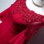 Chic / Beautiful Burgundy Evening Dresses  2019 Trumpet / Mermaid Scoop Neck Beading Sequins Lace Flower Appliques 3/4 Sleeve Backless Floor-Length / Long Formal Dresses