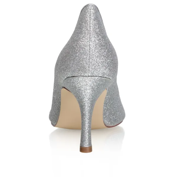 Scintillantes Argenté Glitter Chaussure De Mariée 2021 8 cm Mariage Talons Aiguilles Peep Toes / Bout Ouvert Talons Hauts