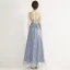 Chic / Belle Bleu Ciel Robe De Soirée 2019 Princesse Encolure Dégagée Perlage En Dentelle Fleur Appliques Faux Diamant Sans Manches Longue Robe De Ceremonie