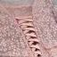Chic / Belle Rougissant Rose Robe De Bal 2018 Princesse En Dentelle Fleur Cristal Faux Diamant Encolure Dégagée Dos Nu Manches Courtes Longueur Cheville Robe De Ceremonie