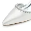 Enkla Elfenben Satin Brudskor 2021 Rhinestone Ankelband 5 cm Stilettklackar Spetsiga Bröllop Sandaler Högklackade