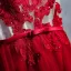 Chic / Belle Bordeaux Robe De Bal 2018 Princesse En Dentelle Appliques Cristal Faux Diamant Paillettes Noeud Encolure Dégagée Dos Nu Sans Manches Longueur Cheville Robe De Ceremonie