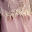 Chic / Belle Rose Bonbon Robe De Soirée 2018 Princesse En Dentelle Appliques Cristal Encolure Dégagée Dos Nu Sans Manches Longue Robe De Ceremonie