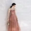 Chic / Belle Champagne de retour Robe De Graduation 2019 Princesse Corset  Bretelles Spaghetti Perle Paillettes Sans Manches Dos Nu Longueur Cheville Robe De Ceremonie