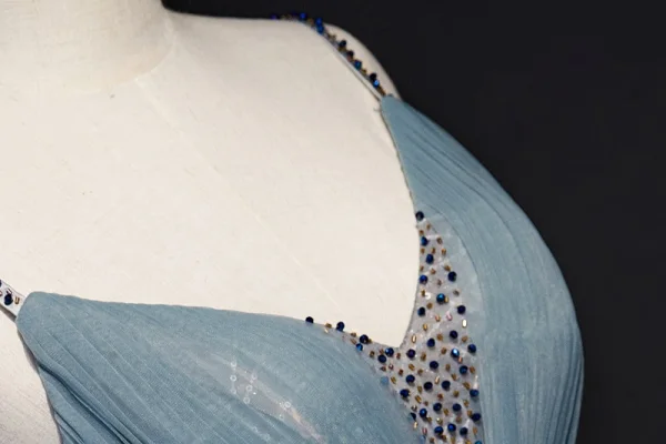 Elegant Blå Selskapskjoler 2019 Prinsesse Spaghettistropper Beading Sash Uten Ermer Ryggløse Lange Formelle Kjoler