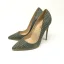 Schöne Armeegrün Abend Pumps 2019 Polyester Schlangenhautmuster 12 cm Stilettos Spitzschuh Pumps