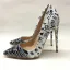 Mote Hvit Svart Doodle Aften Pumps 2019 Lær 12 cm Stiletthæler Spisse Pumps