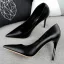 Schöne Rosa Abend Pumps 2019 Lackleder 10 cm Stilettos Spitzschuh Pumps