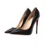Chic / Belle Noire Soirée Escarpins 2019 Cuir 12 cm Talons Aiguilles À Bout Pointu Escarpins